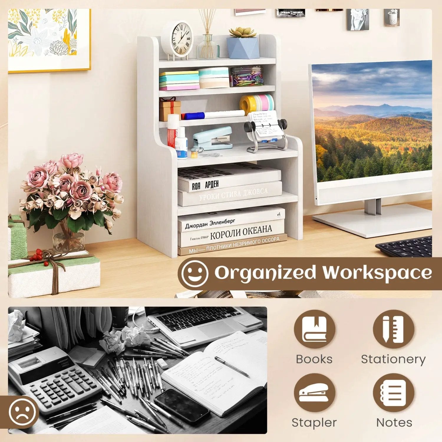 6-Tier Desktop Organizer with Removable Shelves by DirectDeals