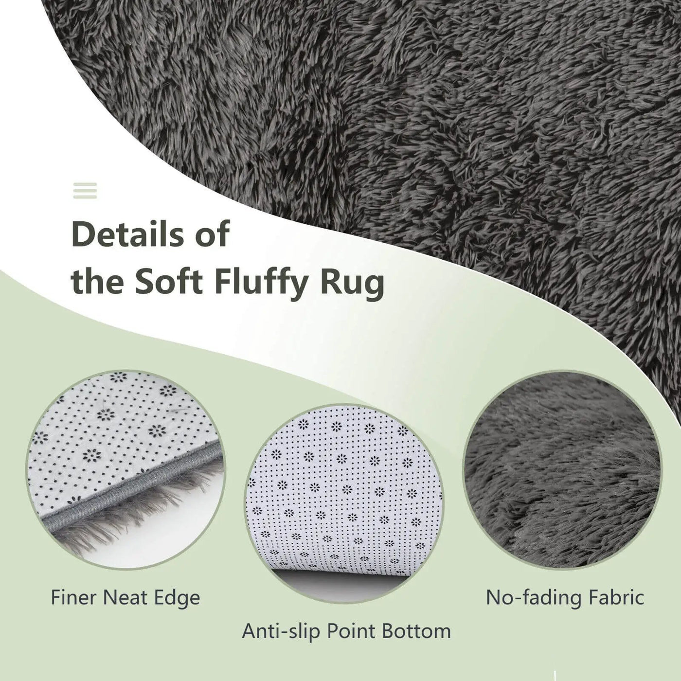 5 x 7 Feet Modern Rectangular Soft Shag Area Rug for Living Room Bedroom by DirectDeals