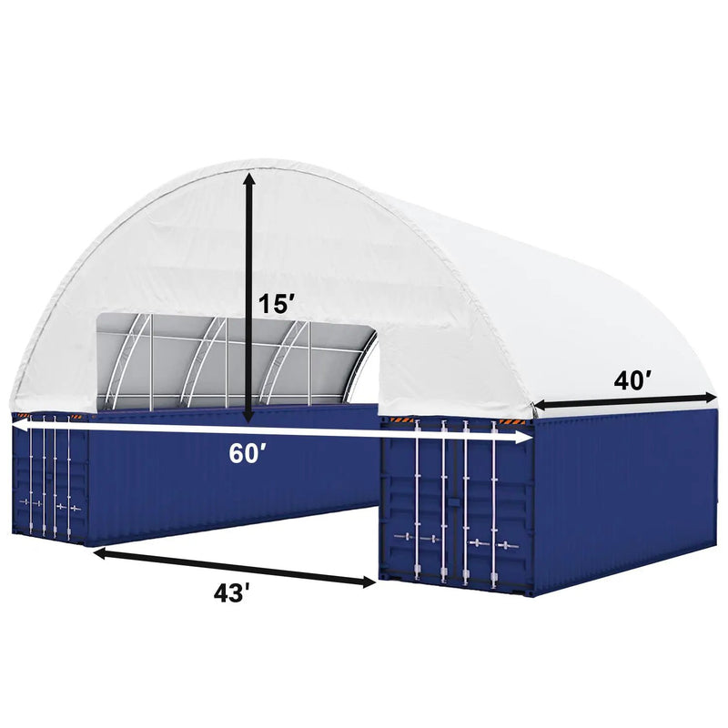 60'x40'x15' Double Truss Container Canopy Shelter by Chery Industrial