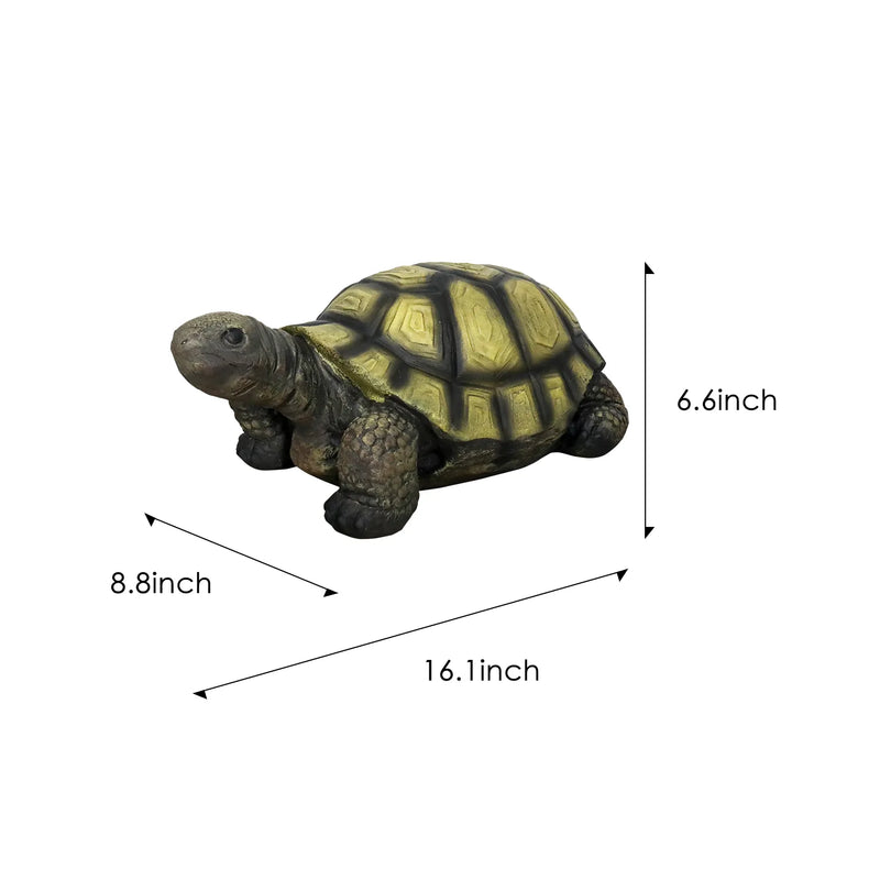 Concrete Turtle Garden Statues Painted Shell 16 Inch, dimensions drawing
