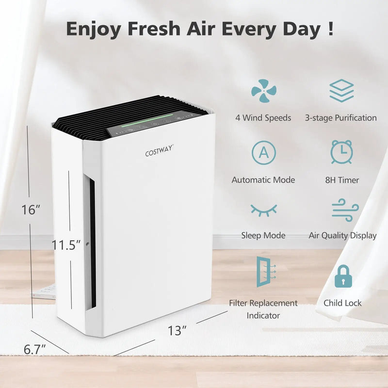 H13 True HEPA Air Purifier with Adjustable Wind Speeds by DirectDeals