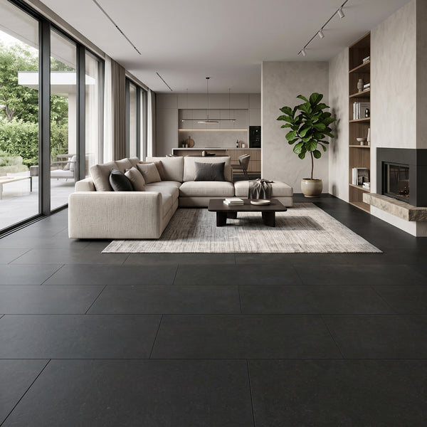 Dimensions Graphite Matte Porcelain Tiles 24x48