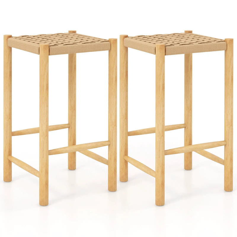 26 Inch Dining Bar Stool Set of 2-Natural by DirectDeals