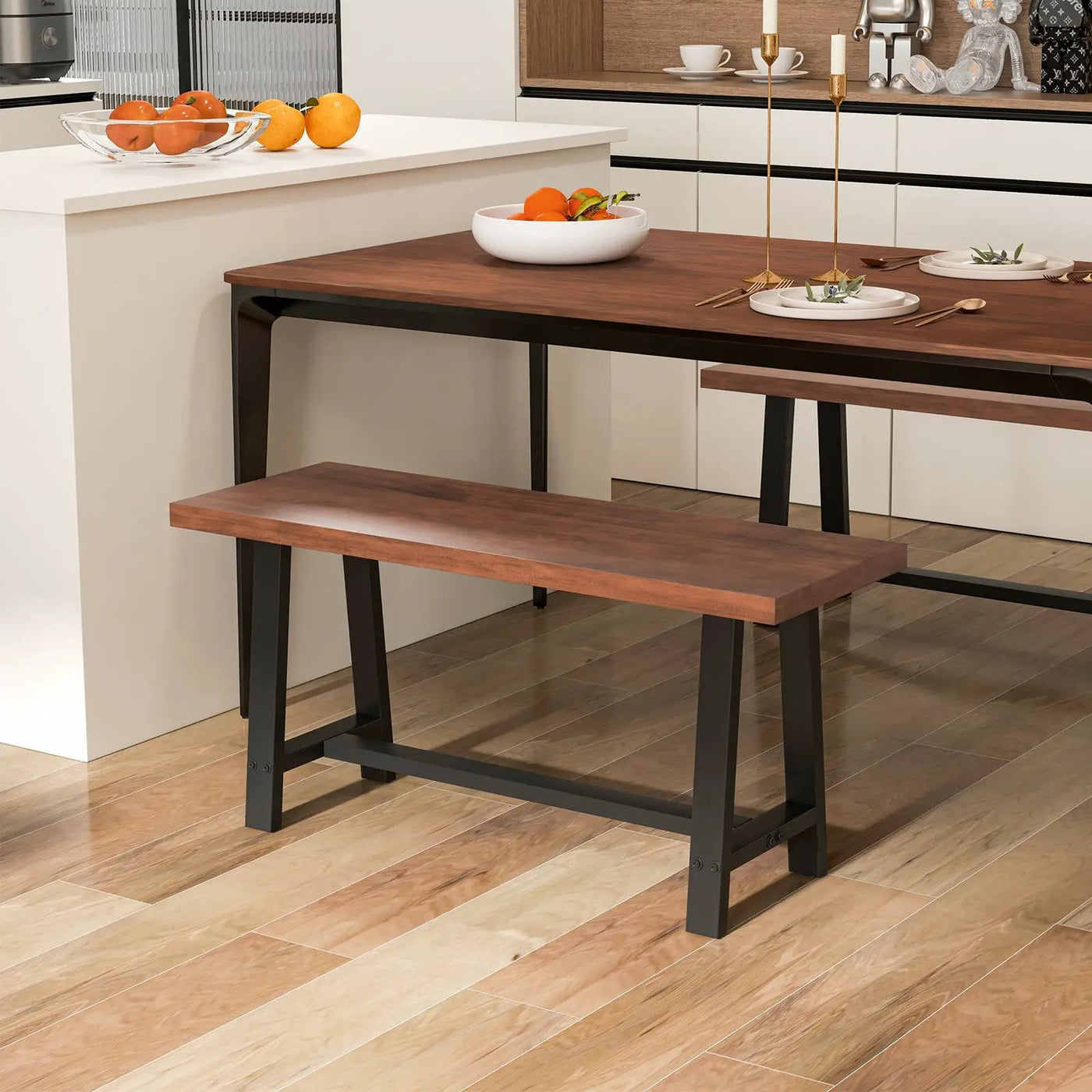 40 Inch Dining Bench 2 Person Entryway Shoe Bench with Metal Frame by DirectDeals