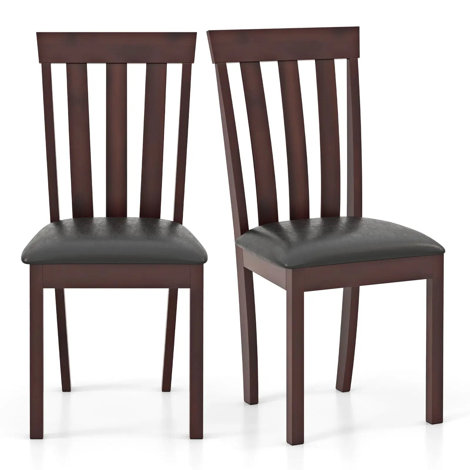 Dining Chair Set of 2 Upholstered Wooden Kitchen Chairs with Padded Seat and Rubber Wood Frame by DirectDeals