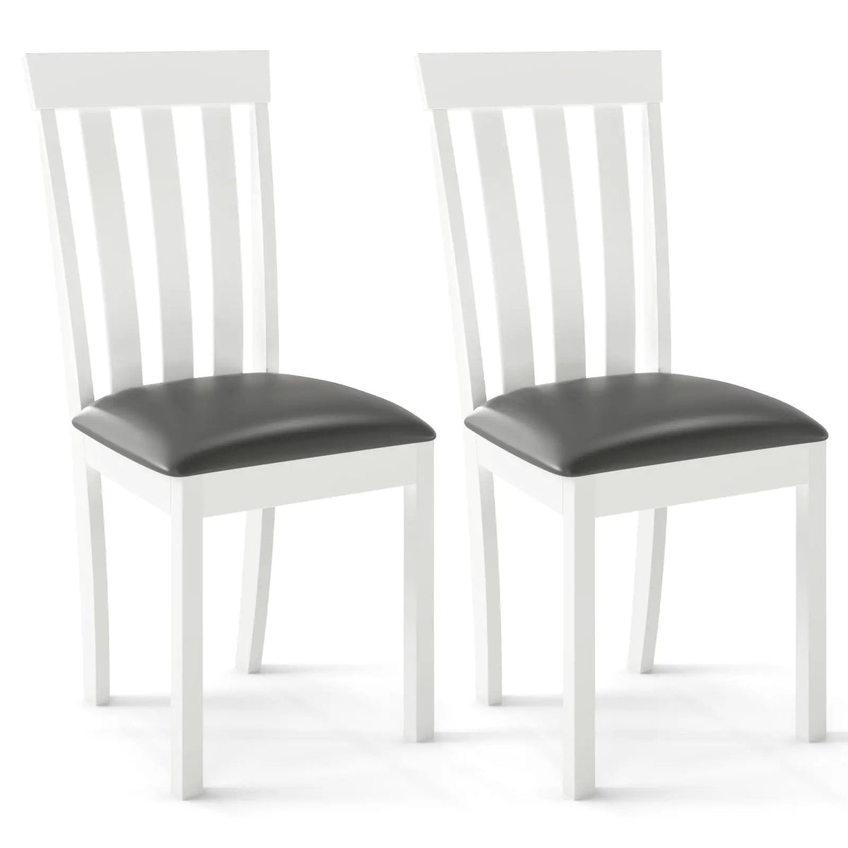 Dining Chair Set of 2 Upholstered Wooden Kitchen Chairs with Padded Seat and Rubber Wood Frame by DirectDeals