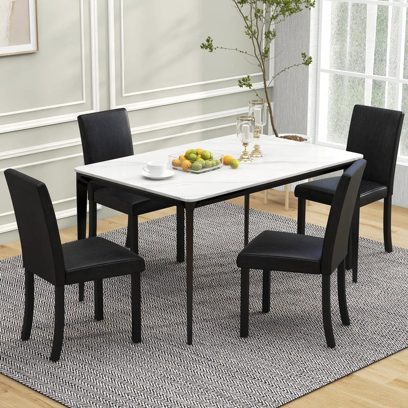 Dining Chair Set of 4 Upholstered Kitchen Dinette Chairs with Wood Frame by DirectDeals