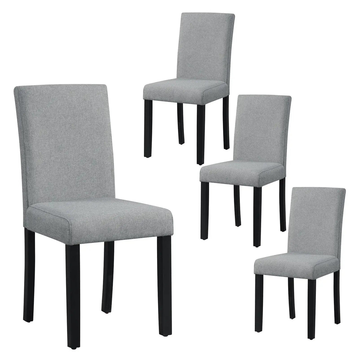Dining Chair Set of 4 Upholstered Kitchen Dinette Chairs with Wood Frame by DirectDeals