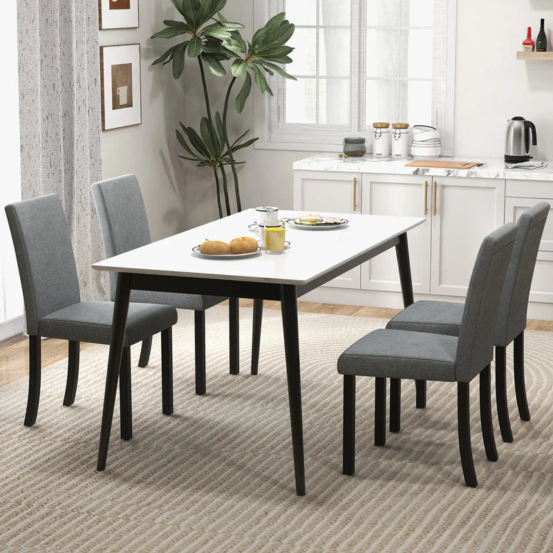 Dining Chair Set of 4 Upholstered Kitchen Dinette Chairs with Wood Frame by DirectDeals