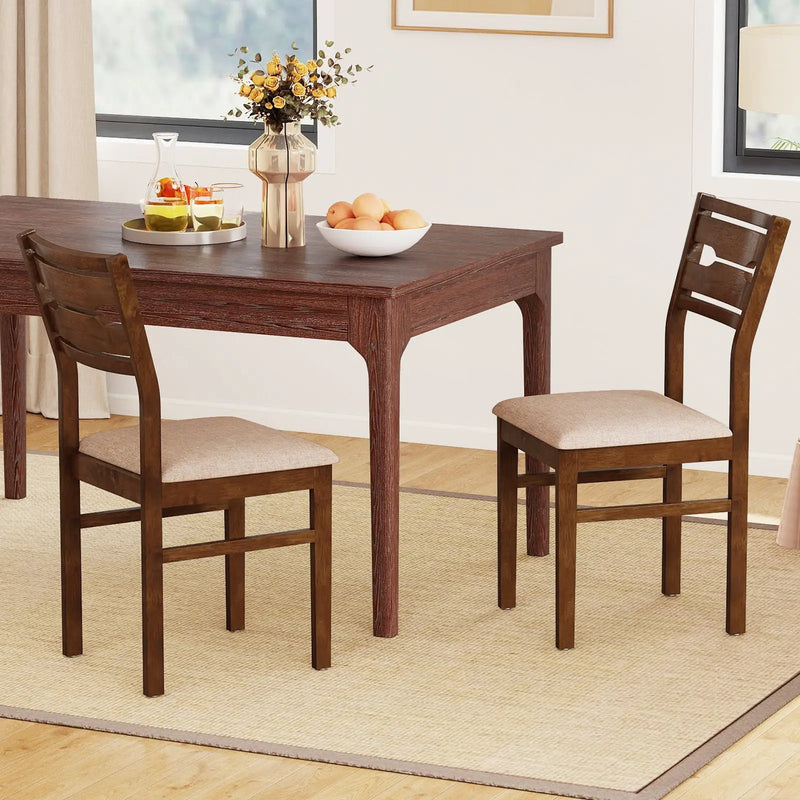 Dining Chair Set of 2/4 with Rubber Wood Frame and Padded Seat by DirectDeals