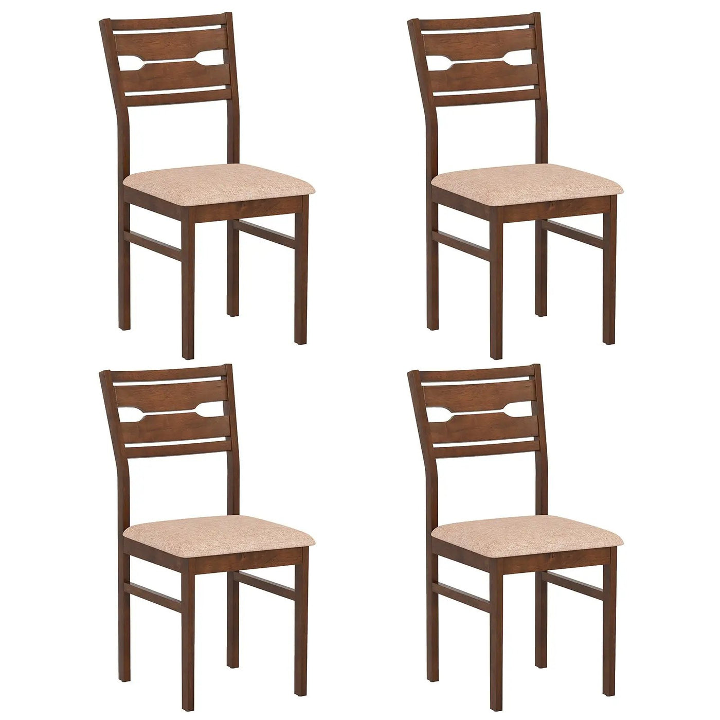Dining Chair Set of 2/4 with Rubber Wood Frame and Padded Seat by DirectDeals