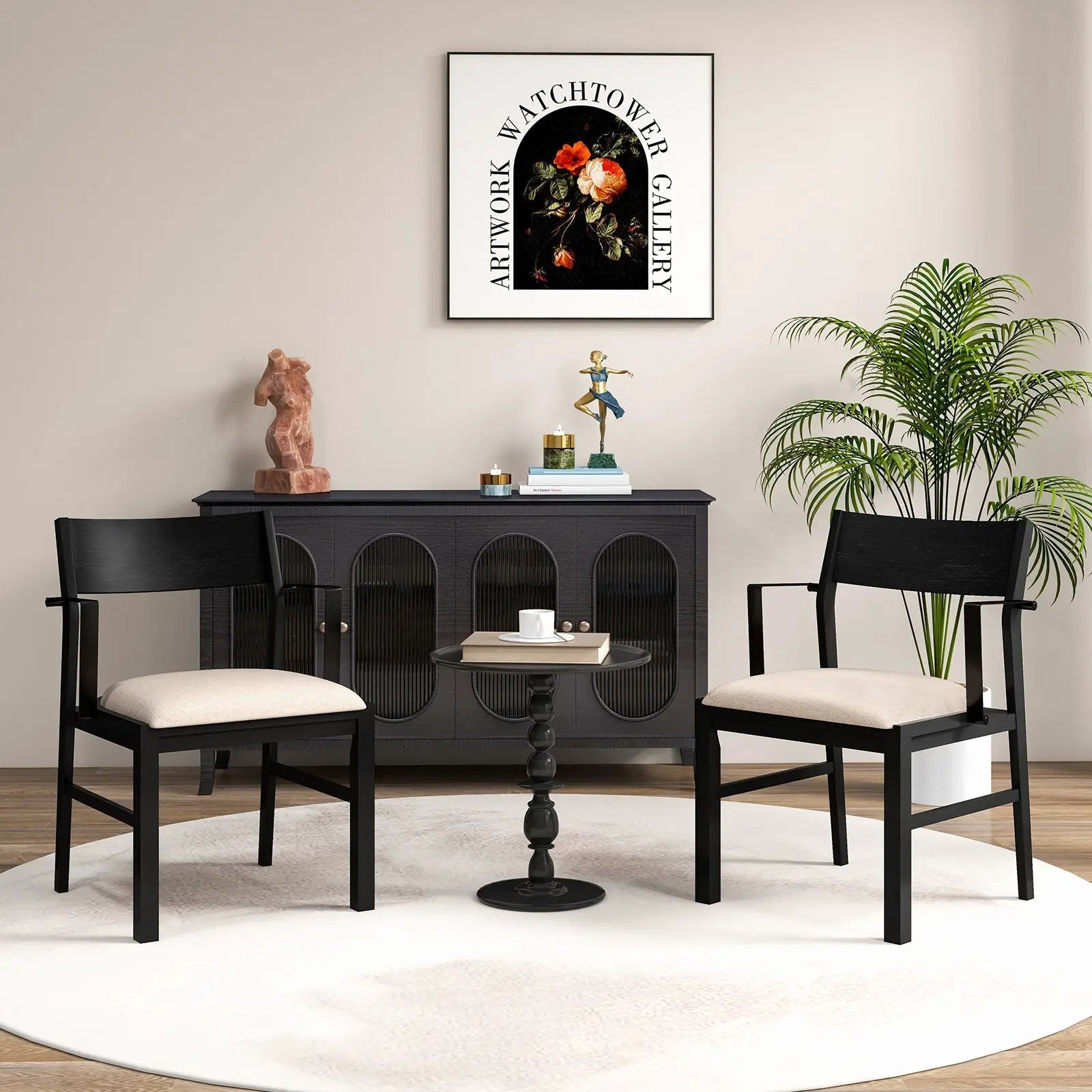 Dining Chair with Contoured Backrest and Padded Seat Set of 2 by DirectDeals
