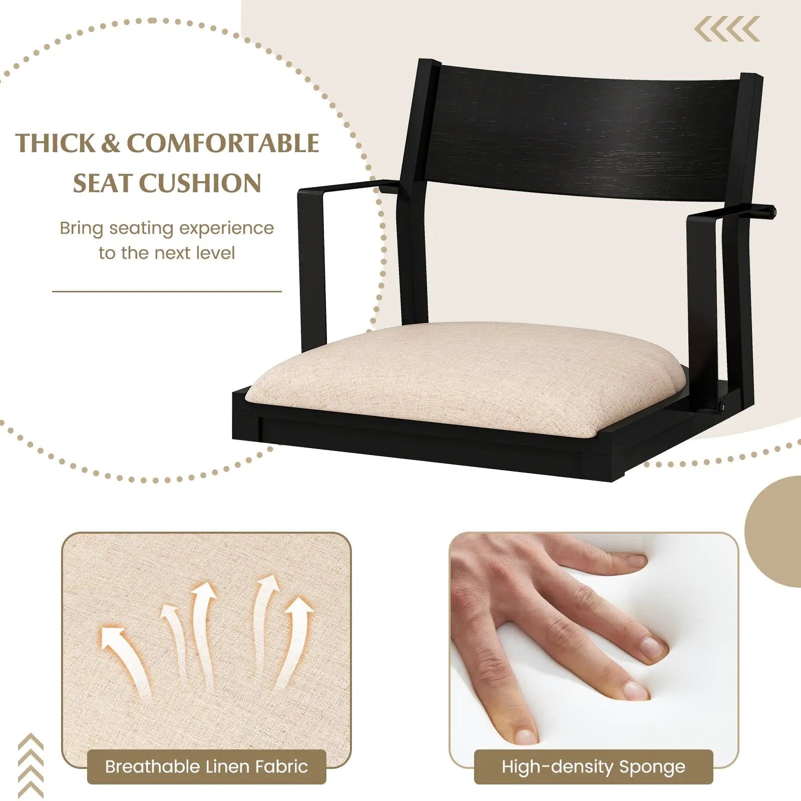 Dining Chair with Contoured Backrest and Padded Seat Set of 2 by DirectDeals