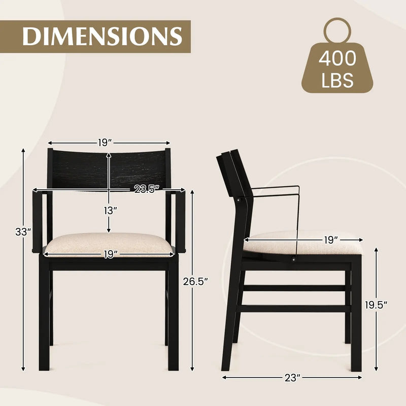 Dining Chair with Contoured Backrest and Padded Seat Set of 2 by DirectDeals