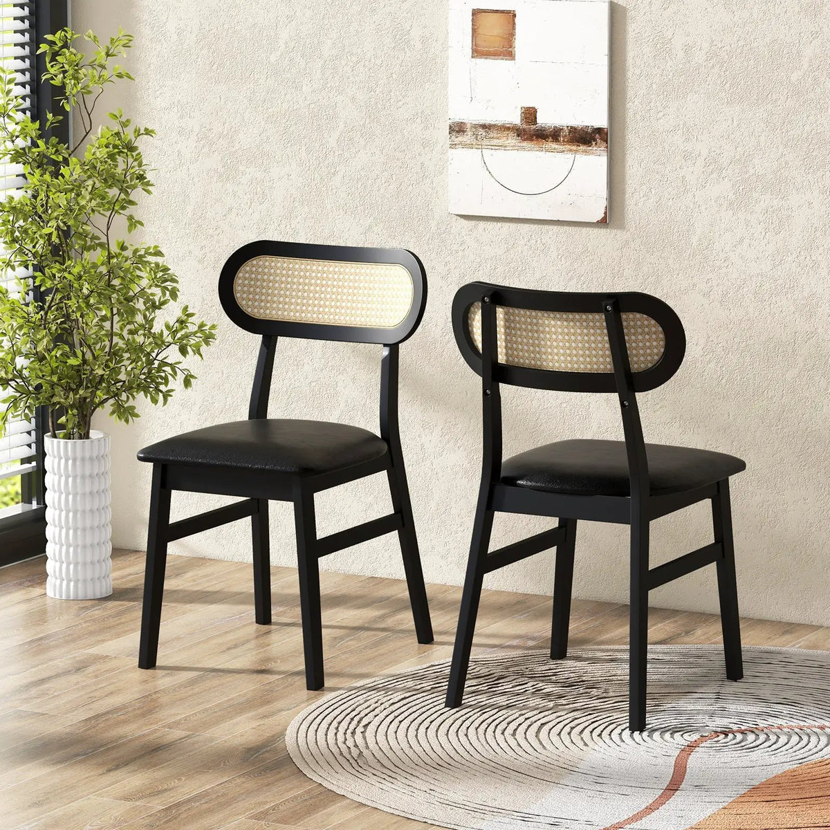 Indoor Mid Century Wood Dining Chairs Set of 2 for Dining Room by DirectDeals