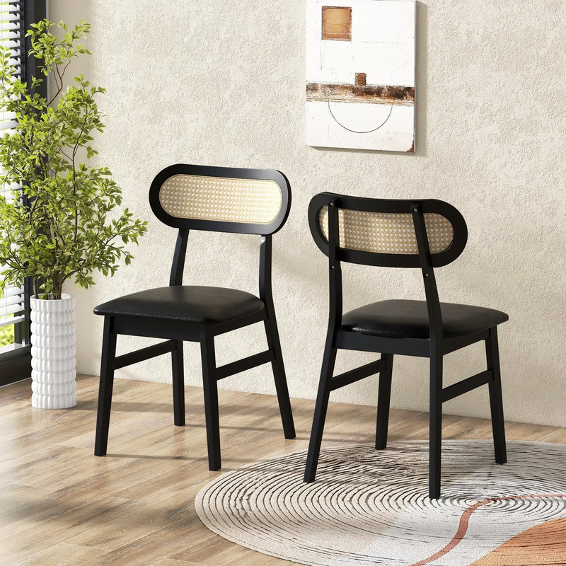 Indoor Mid Century Wood Dining Chairs Set of 2 for Dining Room by DirectDeals