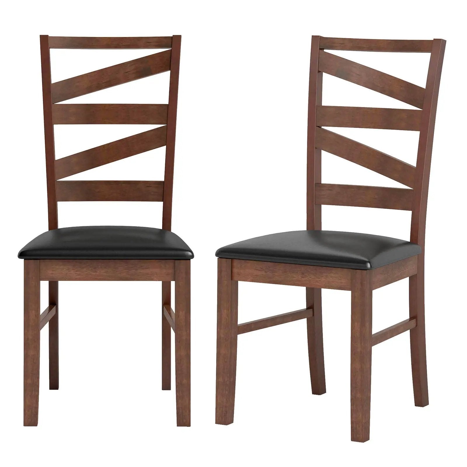 Dining Chairs Set of 2 Kitchen Side Chairs with Rubber Wood Legs-Walnut by DirectDeals