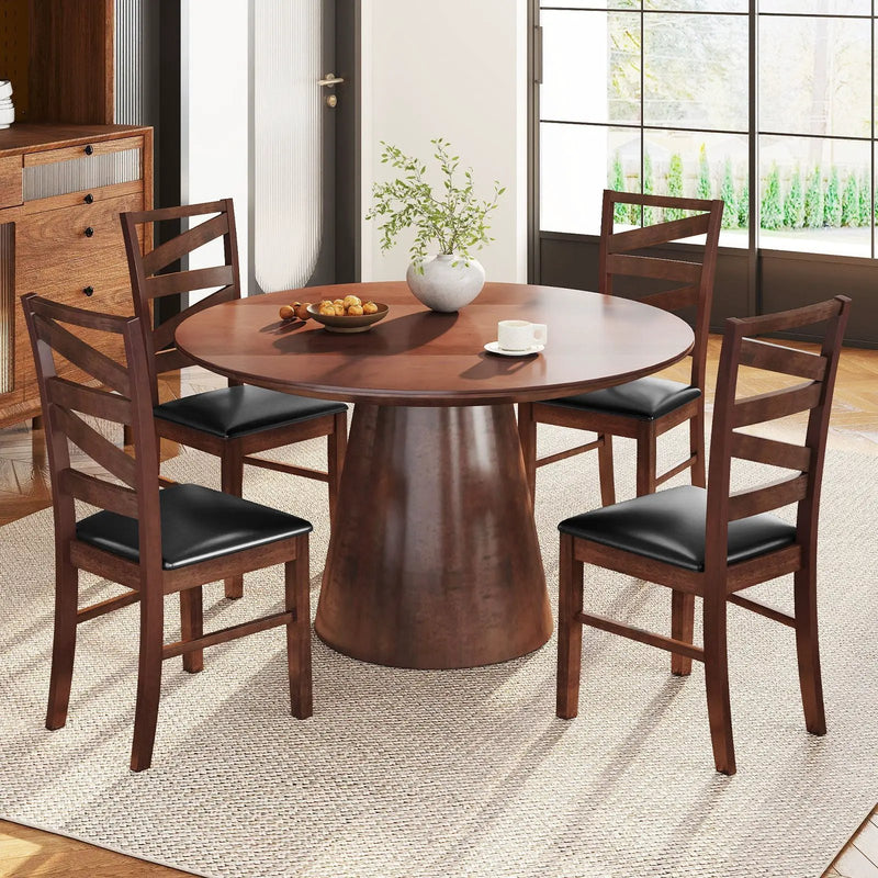 Dining Chairs Set of 2 Kitchen Side Chairs with Rubber Wood Legs-Walnut by DirectDeals