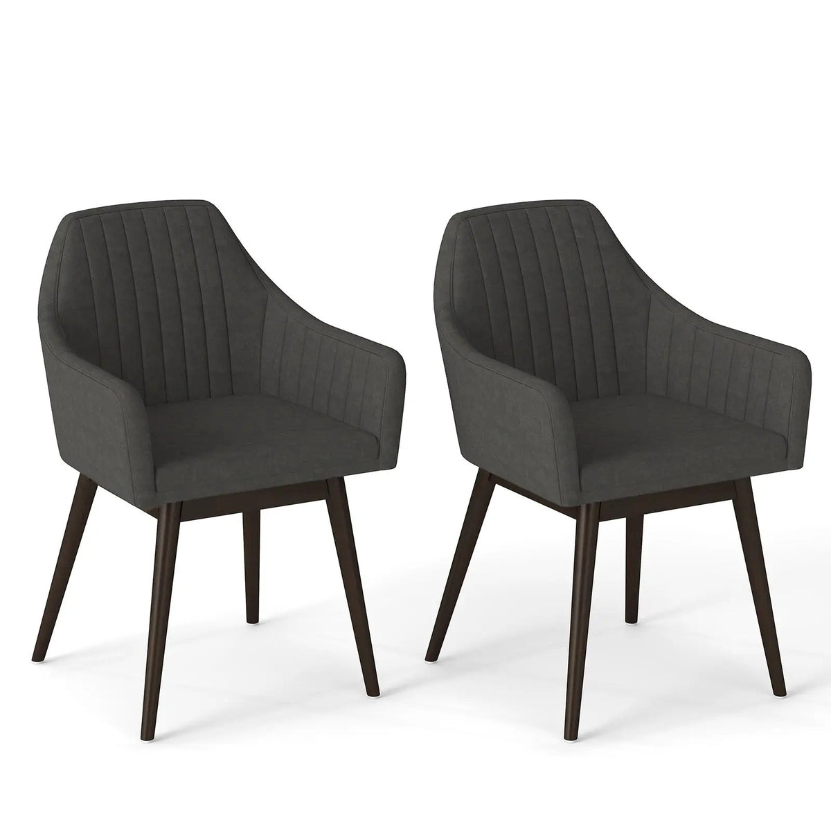 Dining Chairs Set of 2 Upholstered Accent Chairs with Comfy Padded Backrest and Seat by DirectDeals