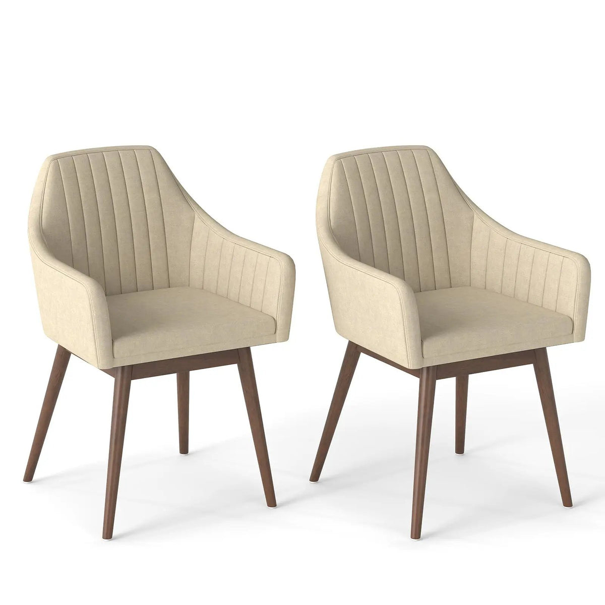 Dining Chairs Set of 2 Upholstered Accent Chairs with Comfy Padded Backrest and Seat by DirectDeals