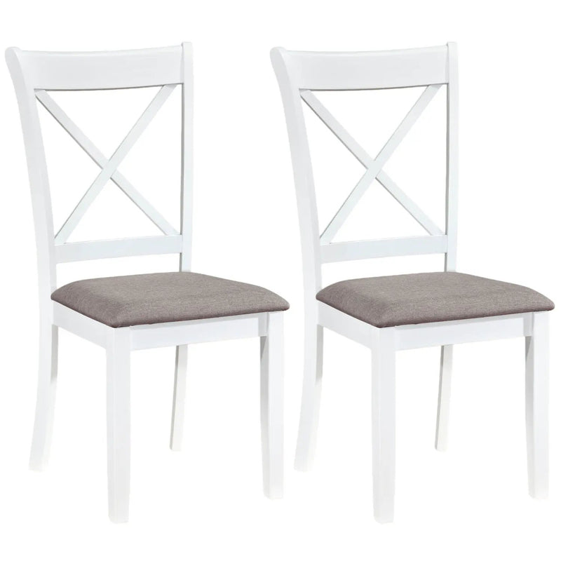 Dining Chairs Set of 2 Rubber Wood Dining Room Chairs with Comfortable Backrest and Padded Seat by DirectDeals