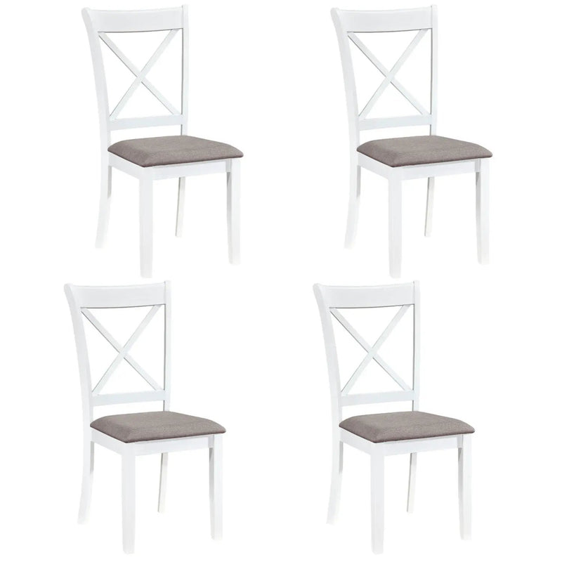 Dining Chairs Set of 4 Rubber Wood Dining Room Chairs with Comfortable Backrest and Padded Seat by DirectDeals
