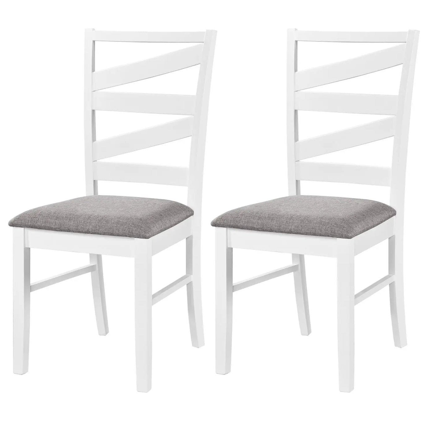 Dining Chairs Set of 2 with Backrests and Rubber Wood Frames by DirectDeals