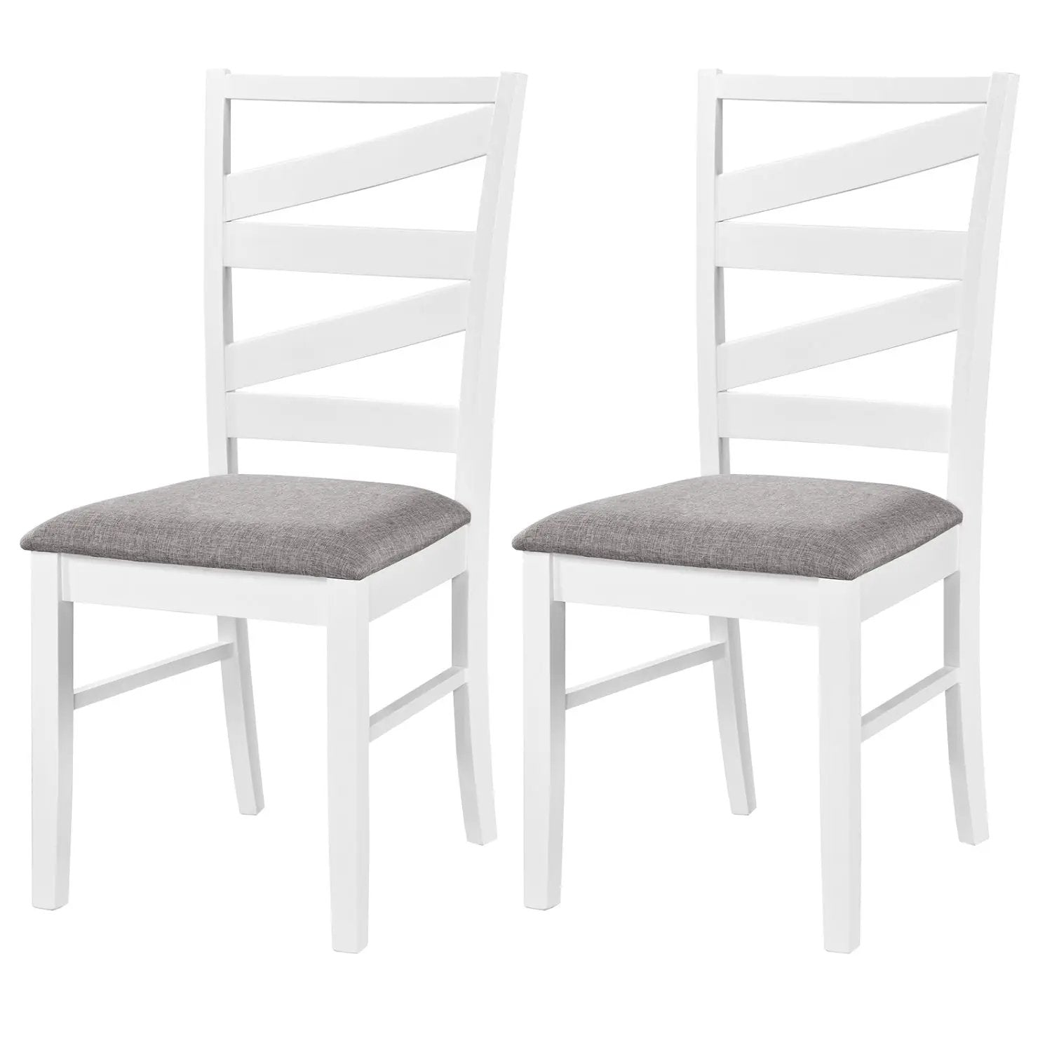 Dining Chairs Set of 2 with Backrests and Rubber Wood Frames by DirectDeals