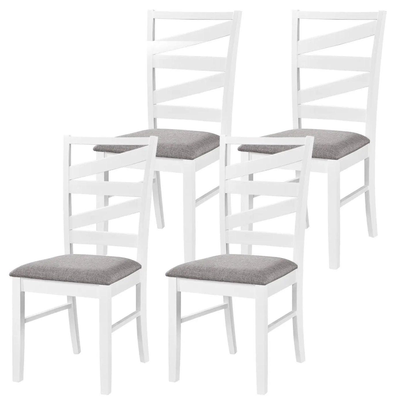 Dining Chairs Set of 4 with Backrests and Rubber Wood Frames by DirectDeals