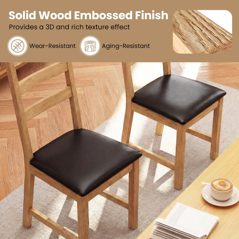 Dining Chairs Set of 2 Farmhouse Dining Room Chairs with Hollowed Backrest by DirectDeals