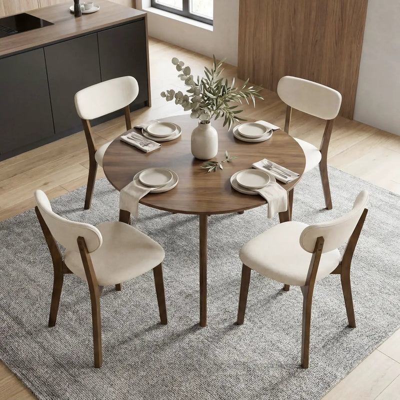 Dining Chairs Set of 4 with Solid Rubber Wood Frame by DirectDeals