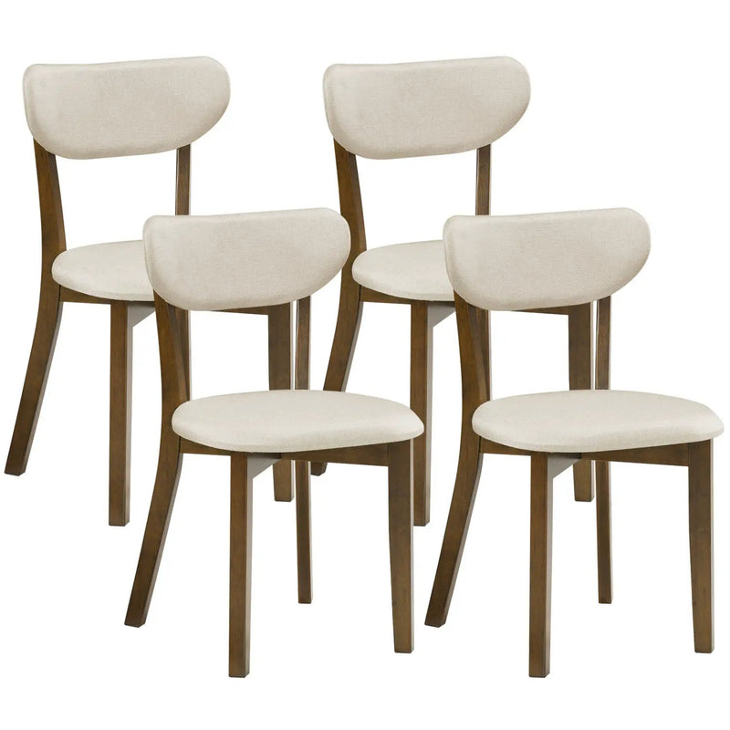 Dining Chairs Set of 4 with Solid Rubber Wood Frame by DirectDeals