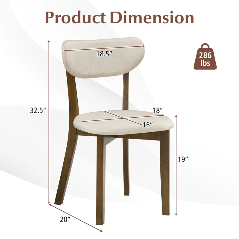 Dining Chairs Set of 4 with Solid Rubber Wood Frame by DirectDeals
