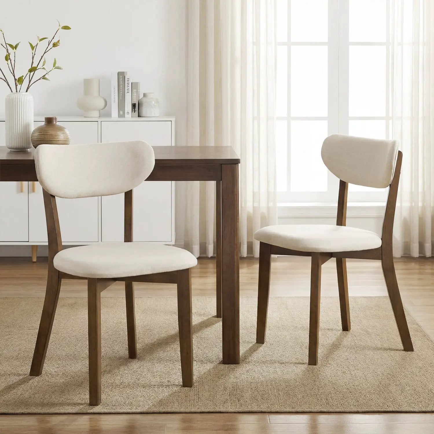 Dining Chairs Set of 4 with Solid Rubber Wood Frame by DirectDeals