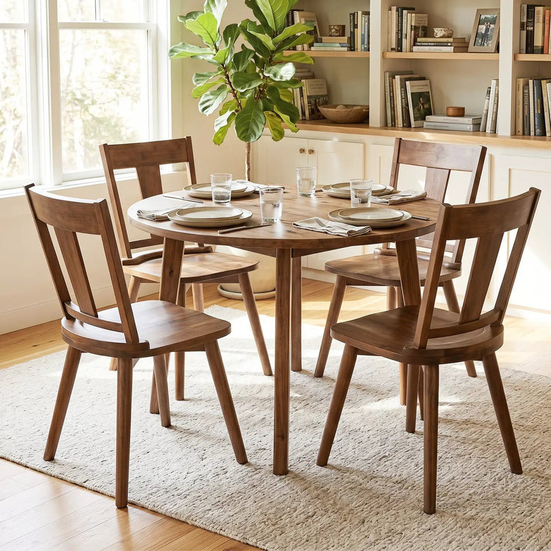 Solid Wood Dining Chairs Set of 4 with Curved Backrest by DirectDeals