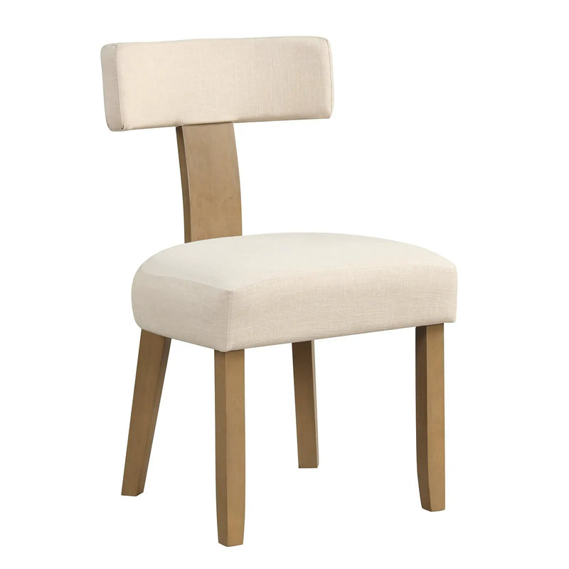 Dining Chairs Set of 2 with Curved Backrest Padded Seat-Beige by DirectDeals