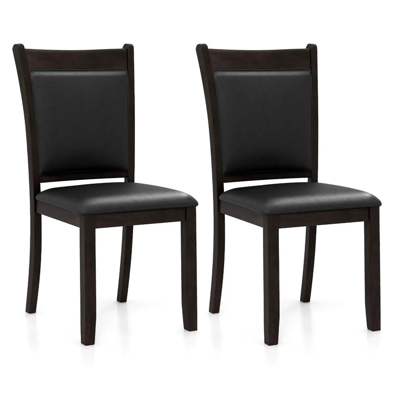 Dining Chairs Set of 2 Faux Leather Upholstered Kitchen Side Chairs with Padded Seat-Gray by DirectDeals