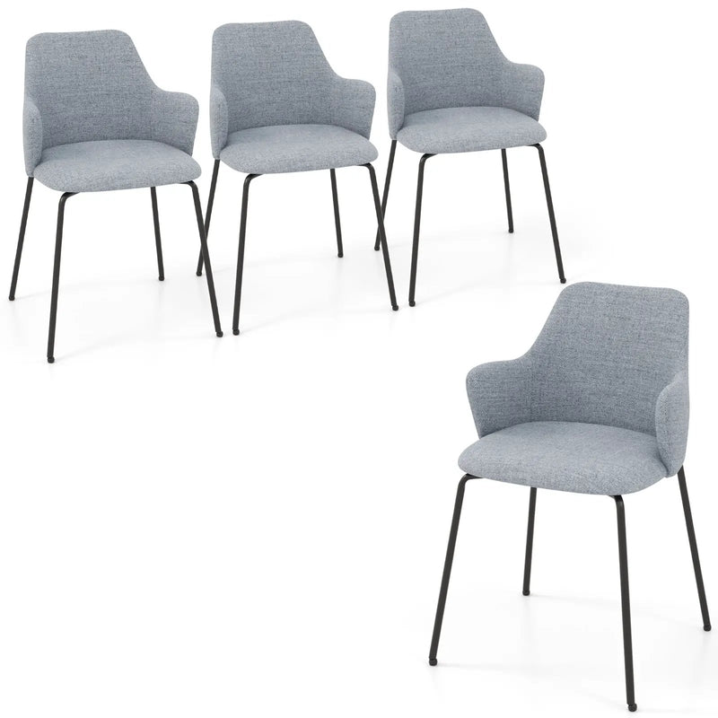 Dining Chairs Set of 2 with Curved Backrest Wide Seat and Armrests by DirectDeals