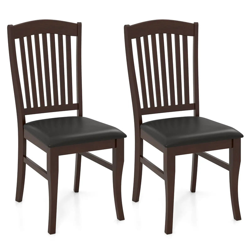Dining Chairs Set of 2 Kitchen Side Chairs Mid-century Armless Dinette Chairs-Coffee by DirectDeals