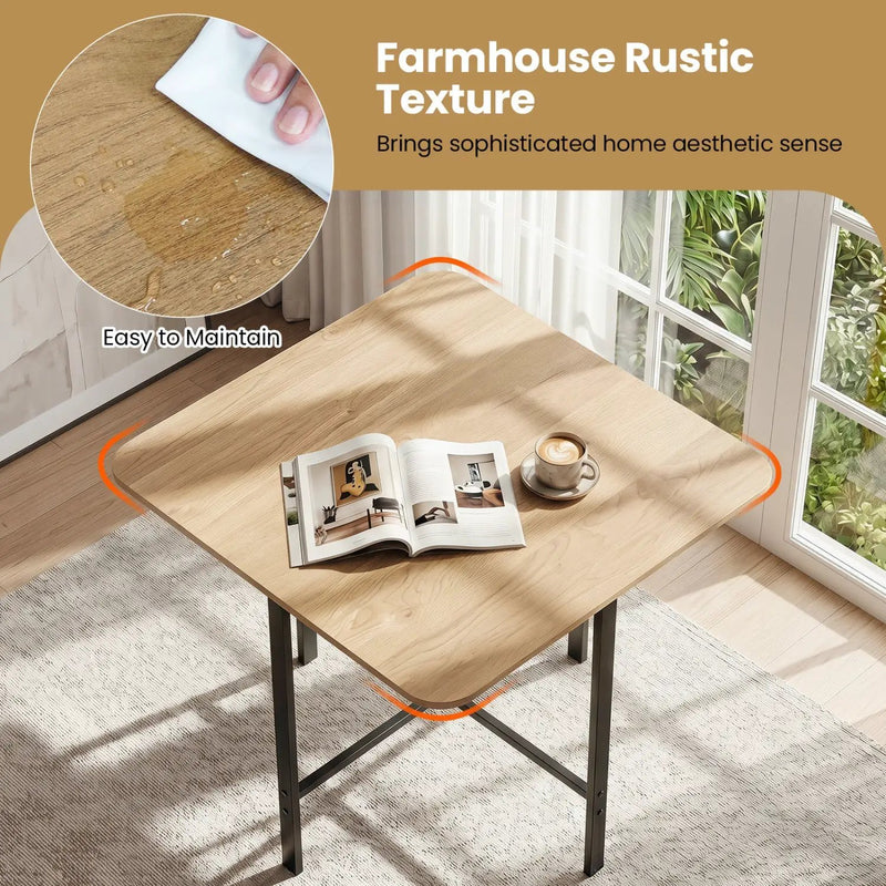 5-Piece Dining Table Set with 4 Upholstered Stools by DirectDeals