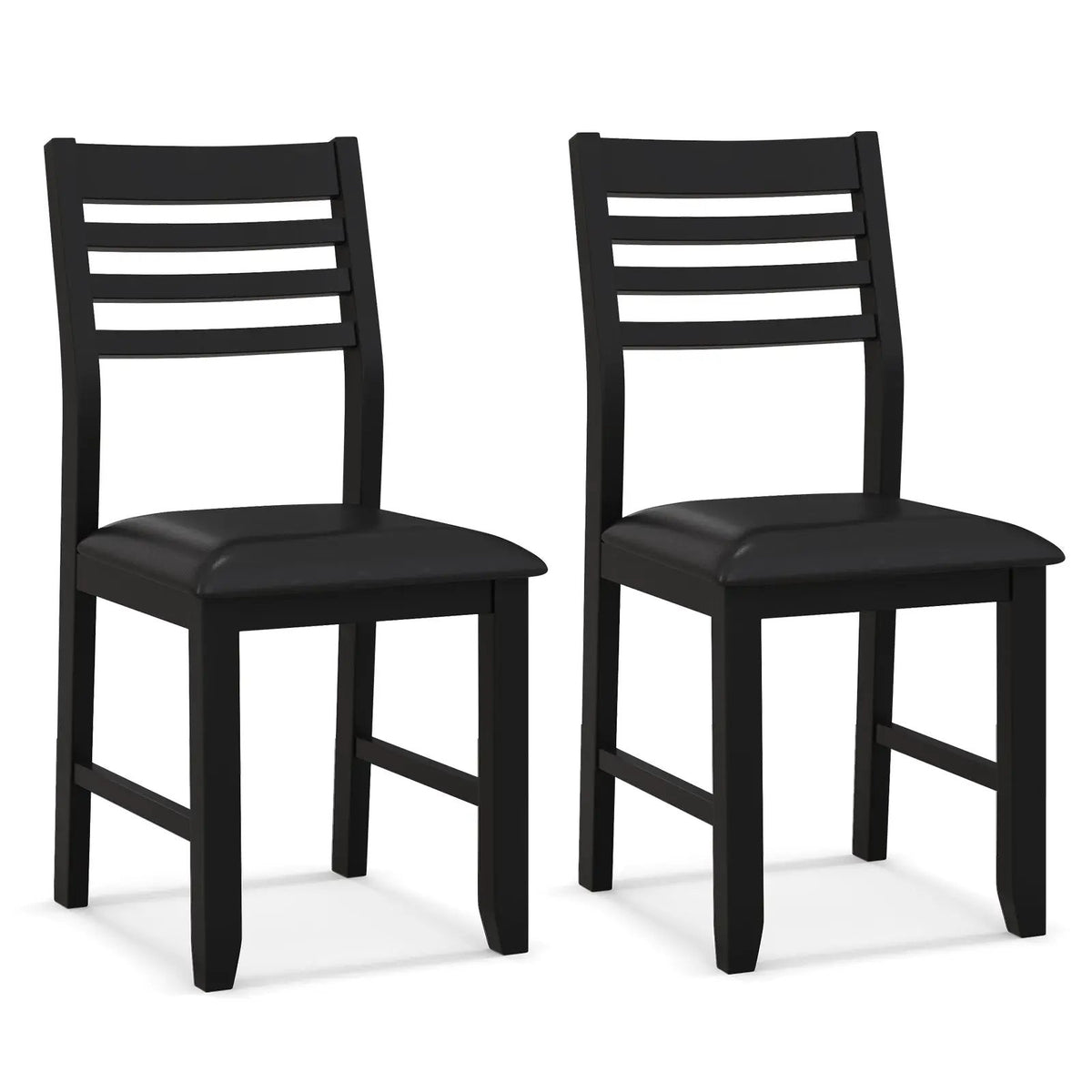 Wooden Dining Chair Set of 2 with Rubber Wood Frame and Padded Cushion by DirectDeals