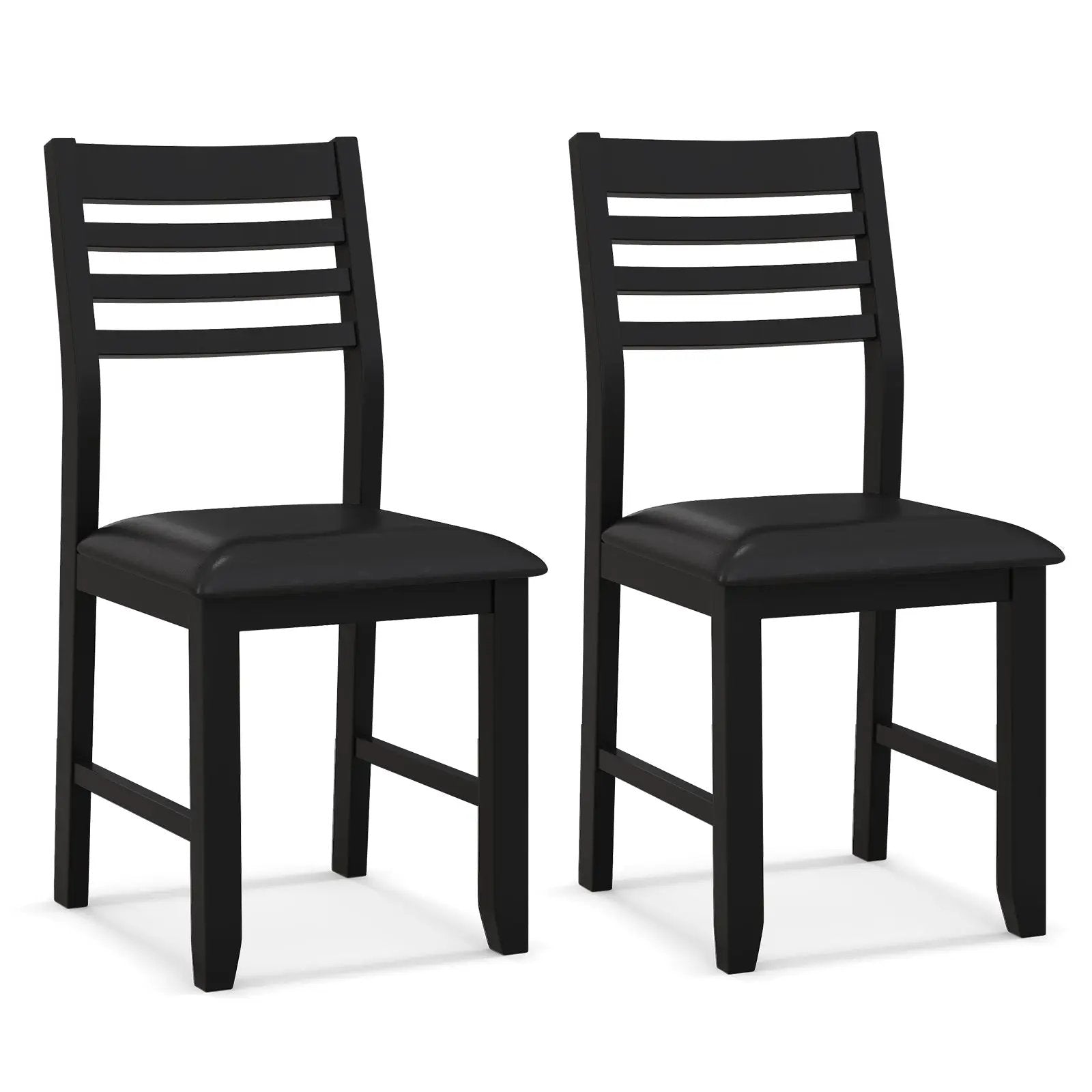 Wooden Dining Chair Set of 2 with Rubber Wood Frame and Padded Cushion by DirectDeals