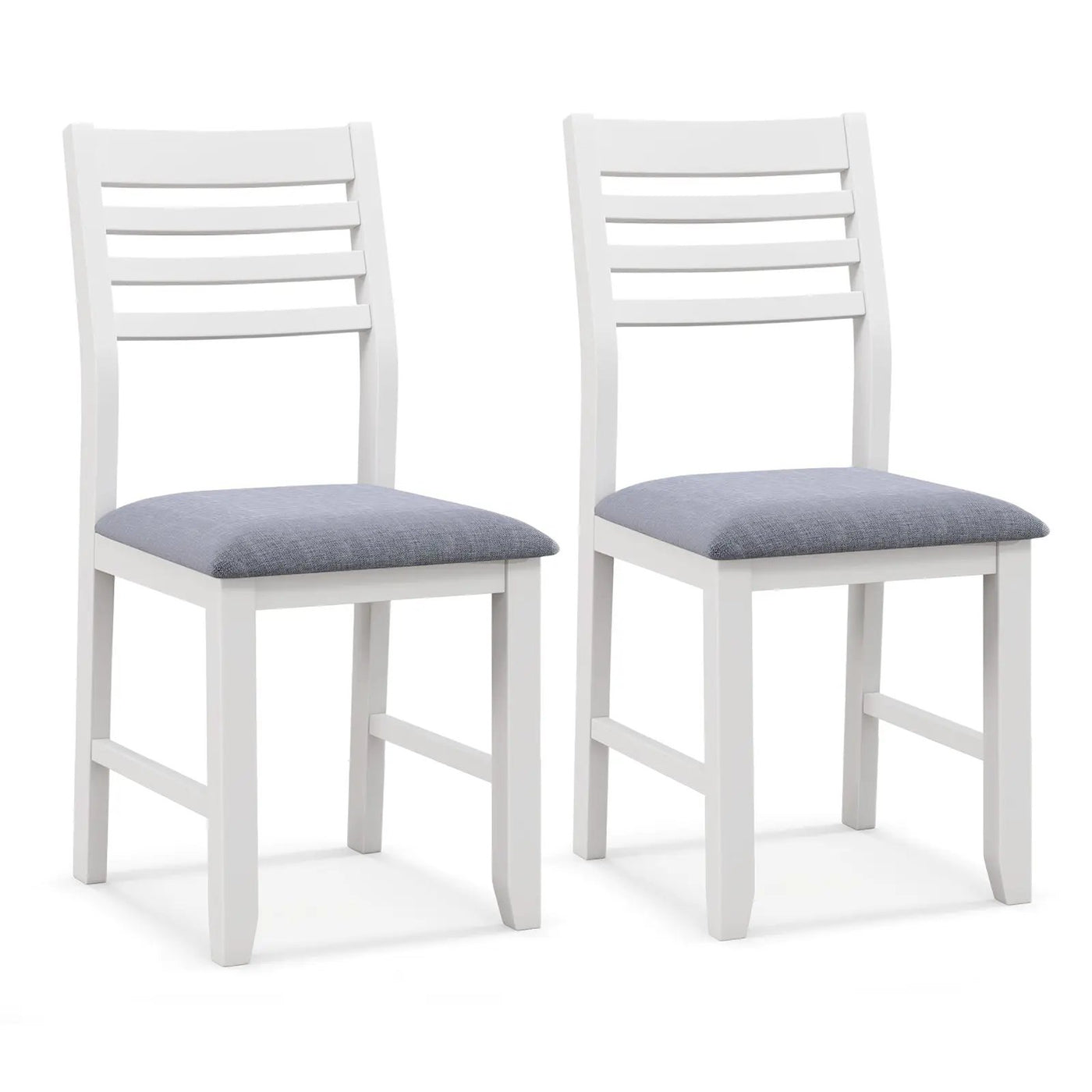 Wooden Dining Chair Set of 2 with Rubber Wood Frame and Padded Cushion by DirectDeals