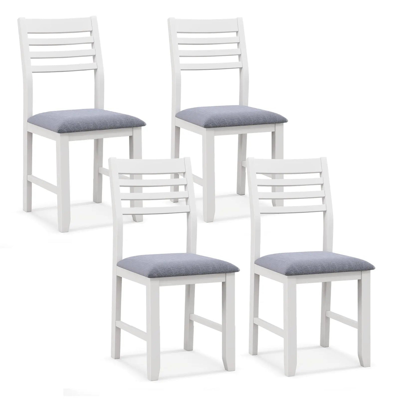 Wooden Dining Chair Set of 2 with Rubber Wood Frame and Padded Cushion by DirectDeals