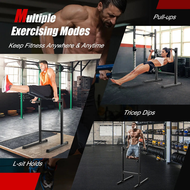 Multifunctional Dip Stand with Foam Handles for Home Gym by DirectDeals
