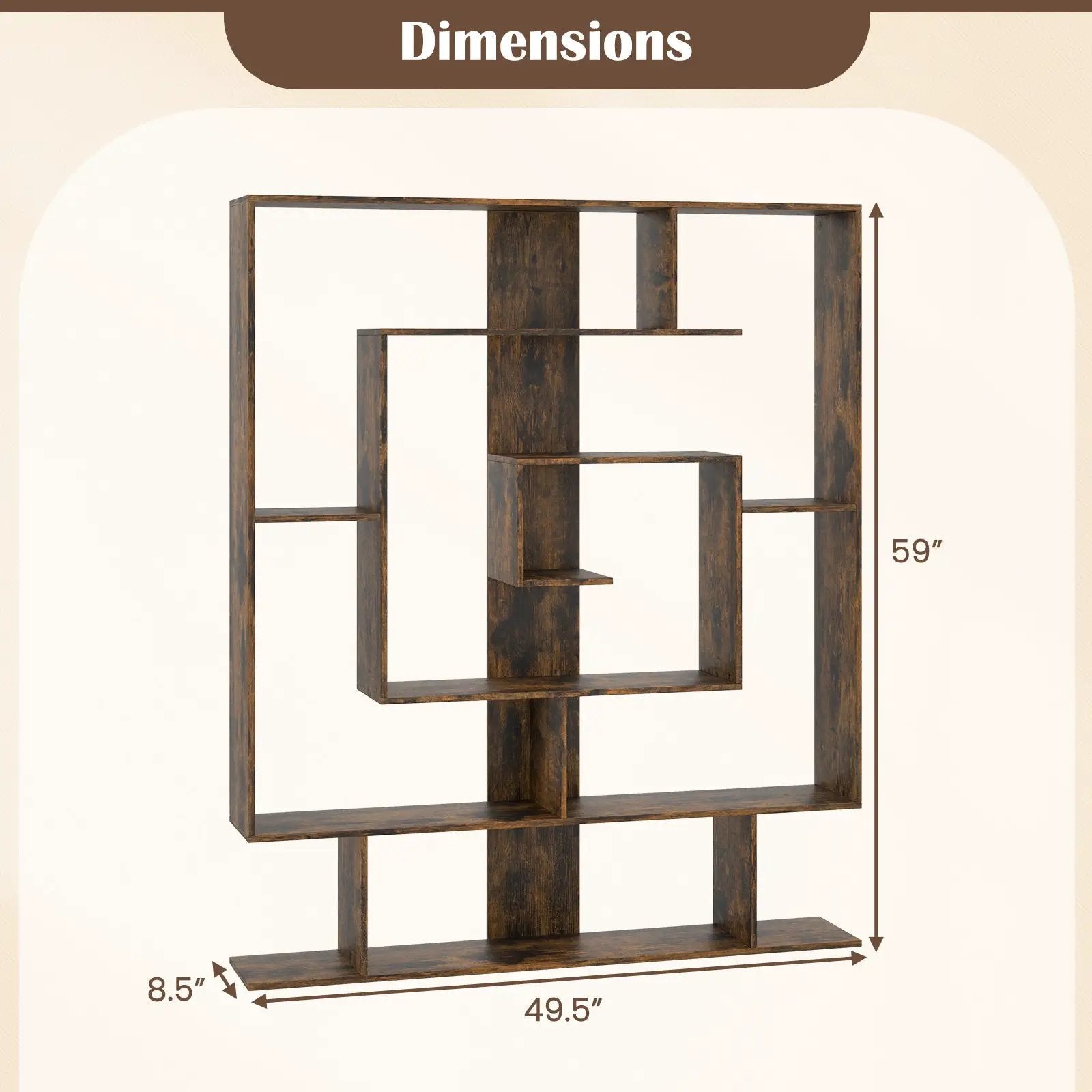 7-Tier Bookshelf Open Display Shelf Rack for Home Office by DirectDeals