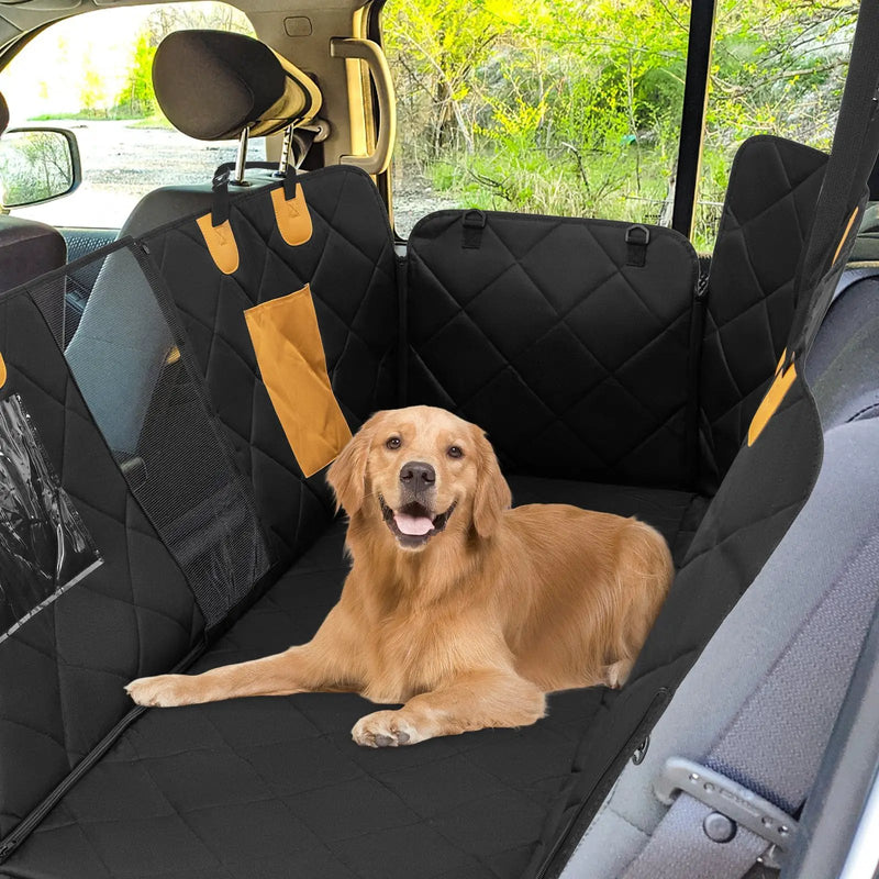 Dog Car Seat Cover Protector for Back Seat with Mesh Windows-Black by DirectDeals