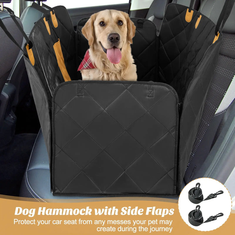 Dog Car Seat Cover Protector for Back Seat with Mesh Windows-Black by DirectDeals