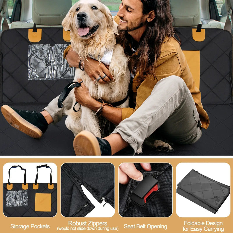 Dog Car Seat Cover Protector for Back Seat with Mesh Windows-Black by DirectDeals
