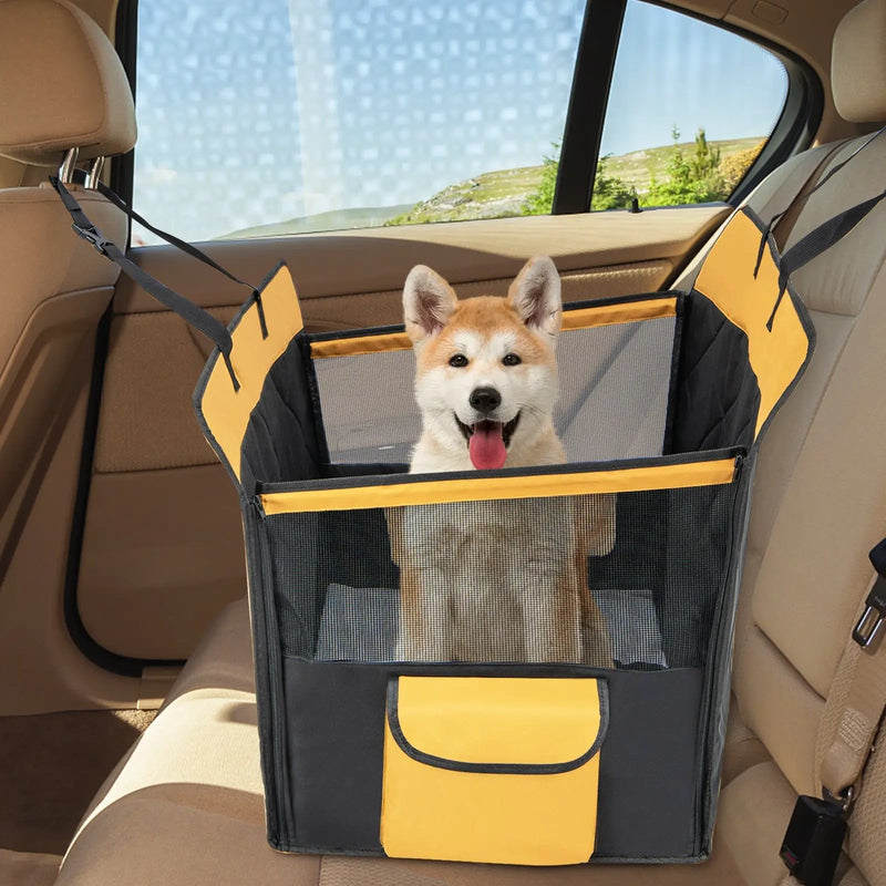 Dog Car Seat Cover with Mesh Window for Small and Medium Dogs-Black by DirectDeals